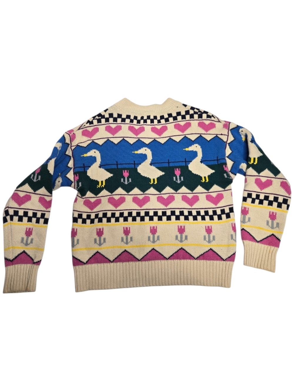 KINA AND TAM Duck Tales whimsy faire isle farmcore sweater‎ XS - Picture 3 of 10